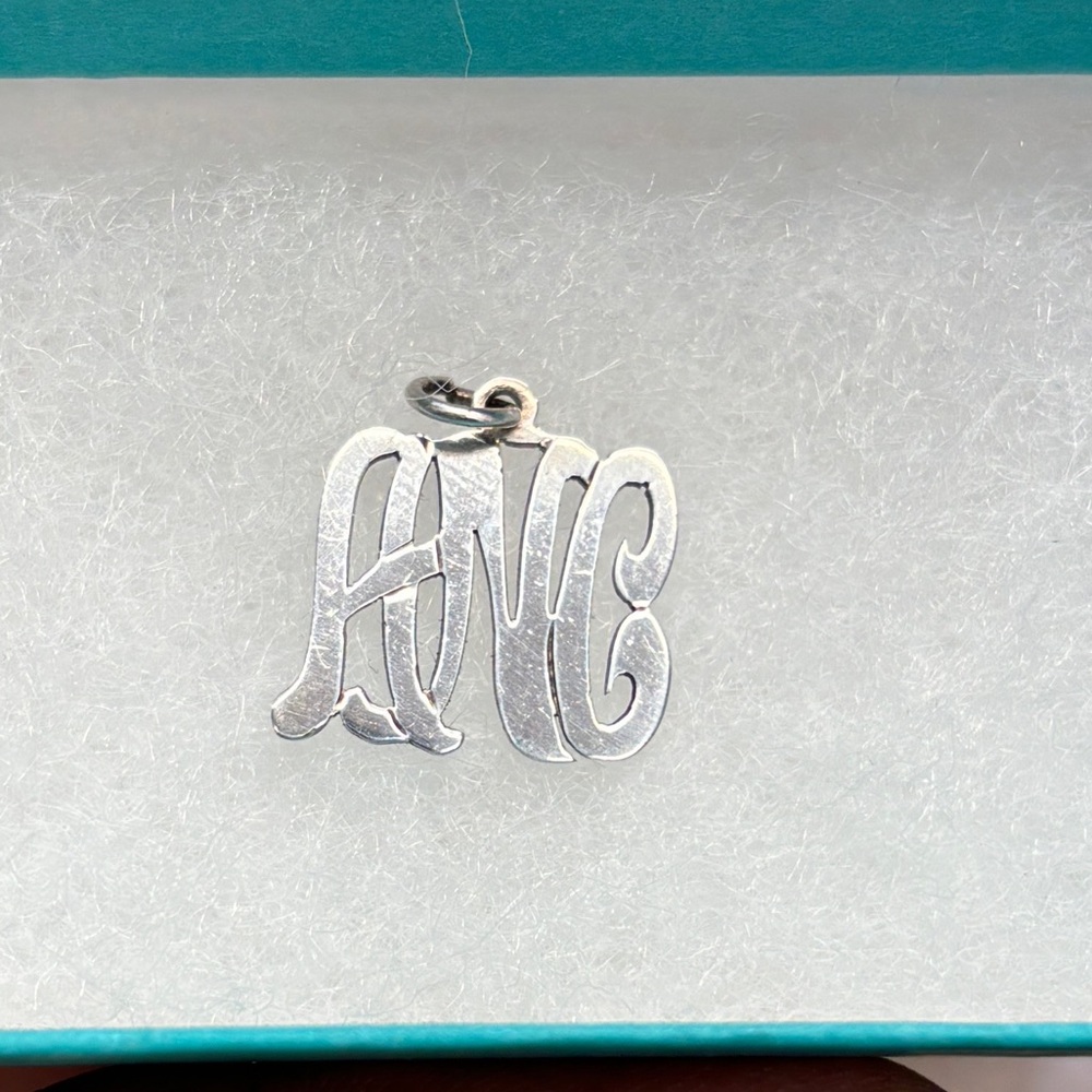 Sterling Monogram Pendant Initials ANC
